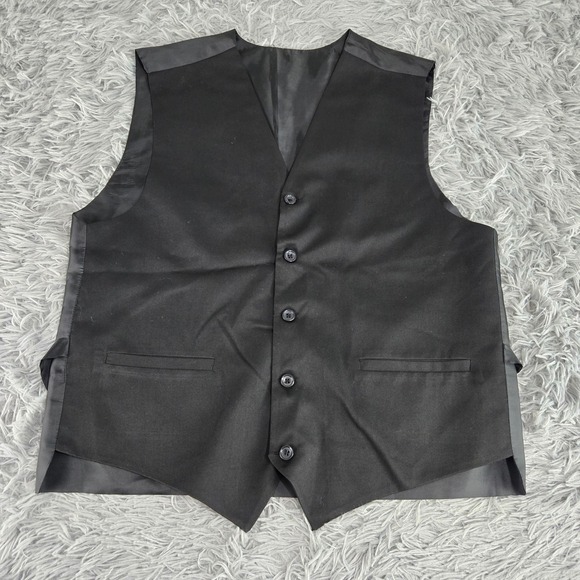 Unbranded Other - Unbranded Mens L Black Formal 5-Button Adjustable Back Tuxedo Vest Waistcoat